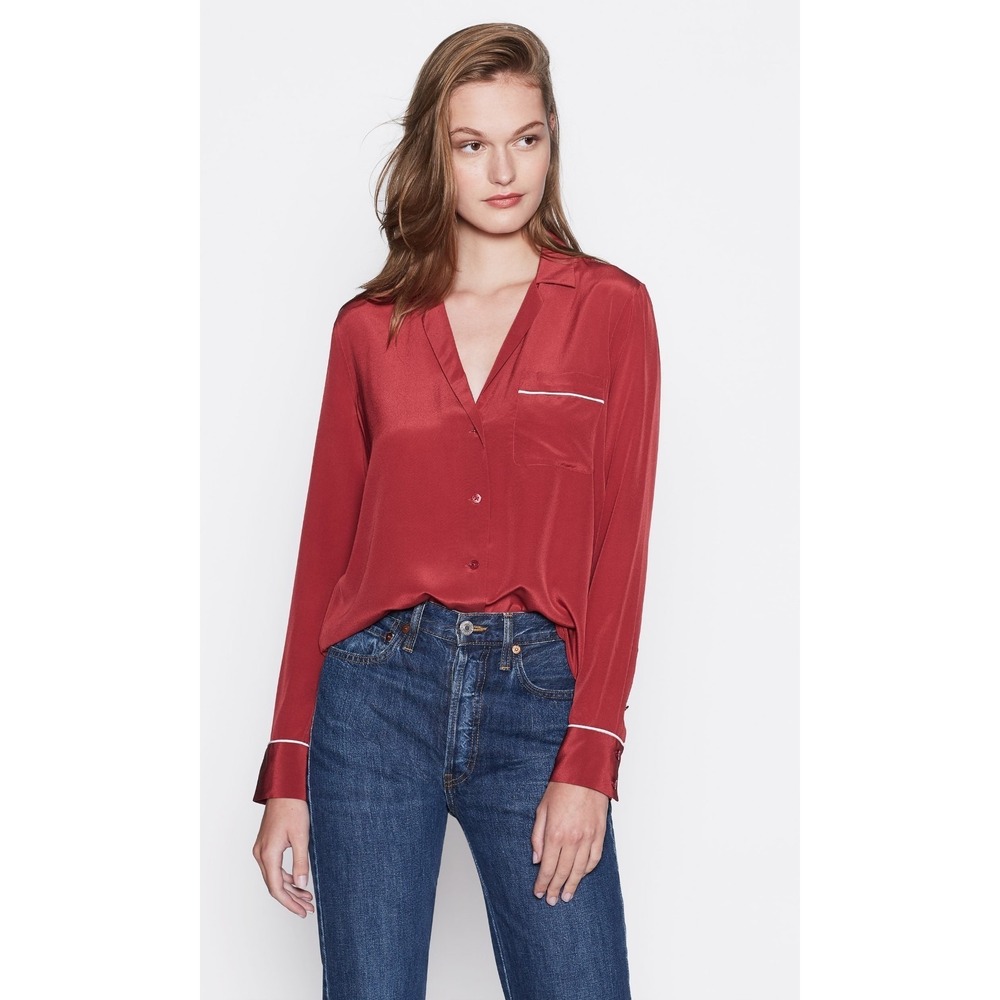 NWT Equipment Keira Silk Shirt Pinot Noir (Red) Size S $228